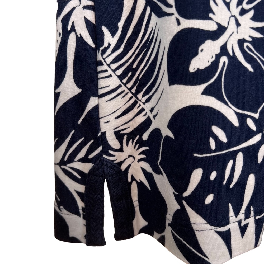 Chaps Navy & White Tropical Print Cotton T-Shirt Dress Size M, fits Smal… - Picture 4 of 12